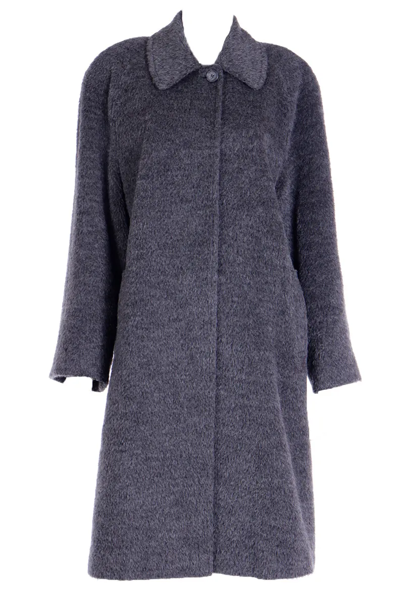 1990s Isaac Mizrahi Gray Alpaca/Mohair Blend Coat