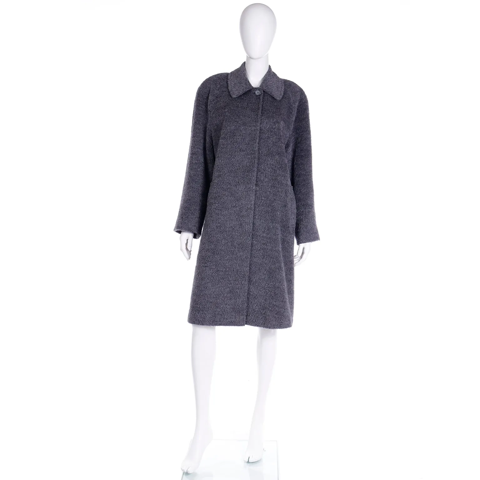 1990s Isaac Mizrahi Gray Alpaca/Mohair Blend Coat