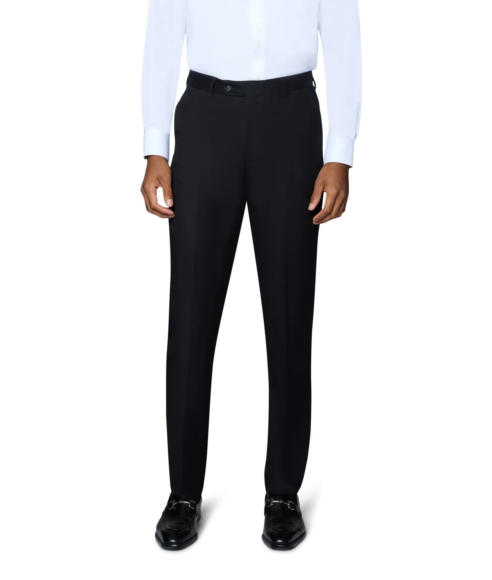 Berragamo Solid Modern Fit Pants - Black