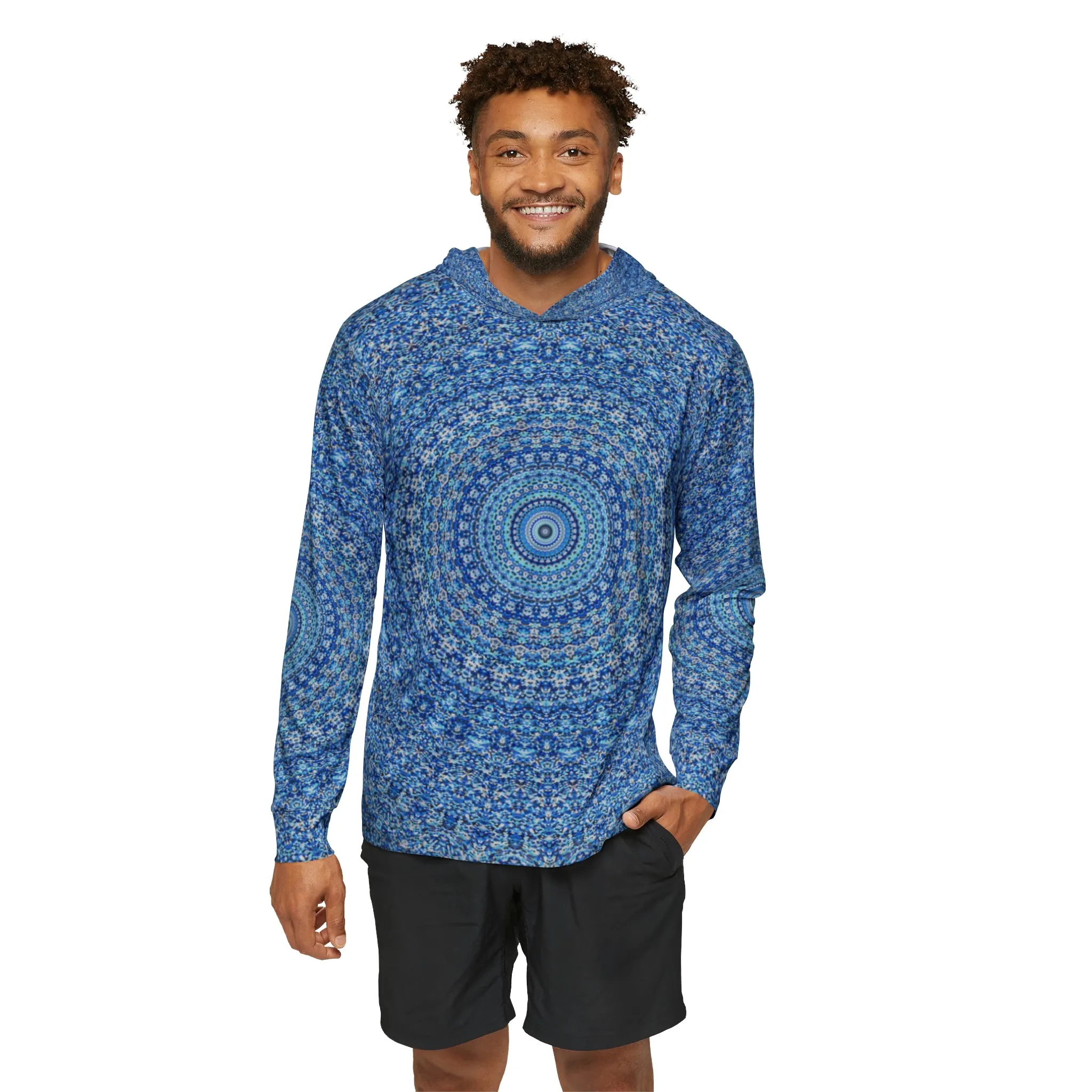 Blue Mandala - Men's Sports Warmup Hoodie