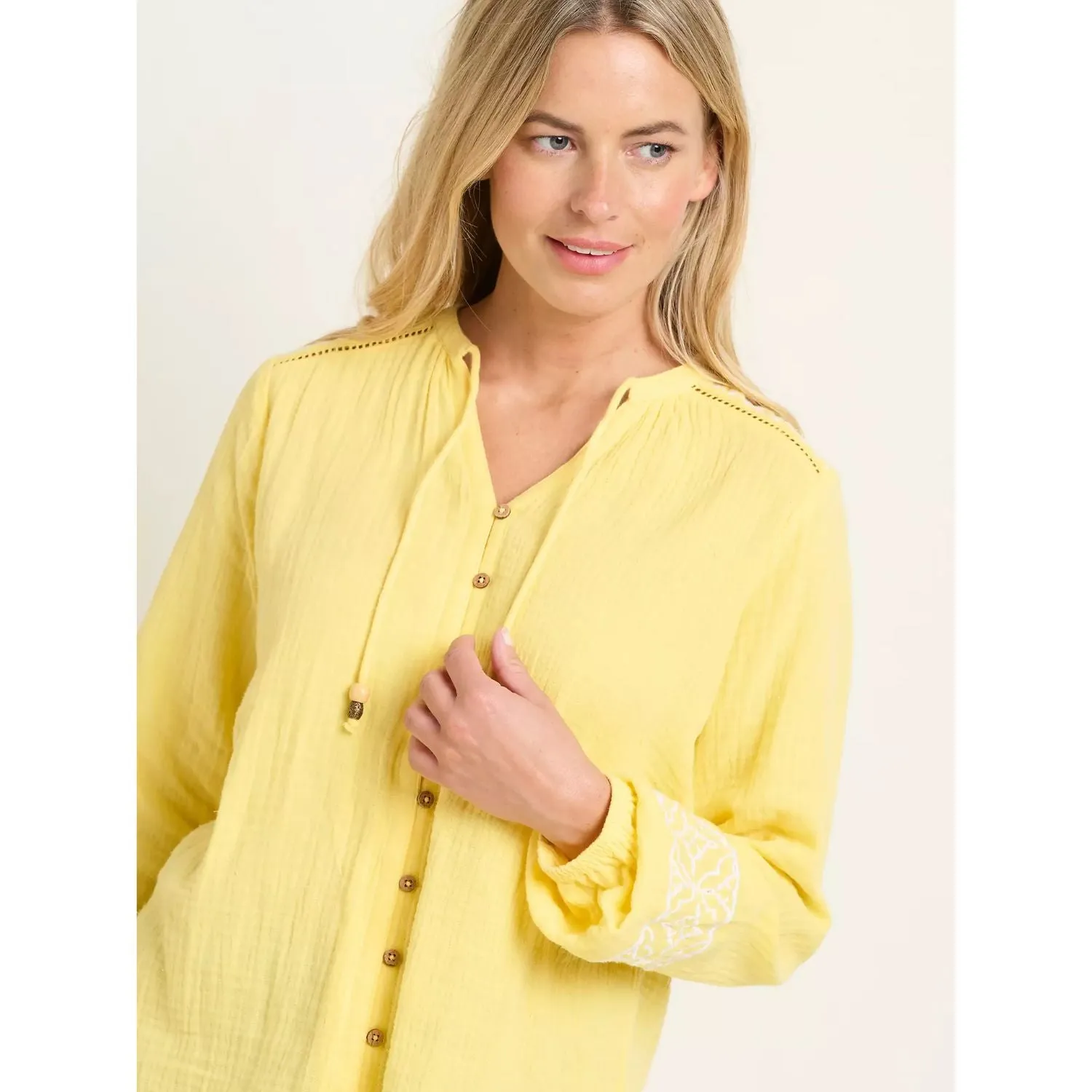 Brakeburn 16 Yellow Jessie Embroidered Blouse