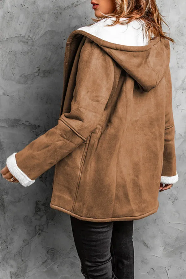 Cozy Sunday Charm Fleece Suede Hooded Coat