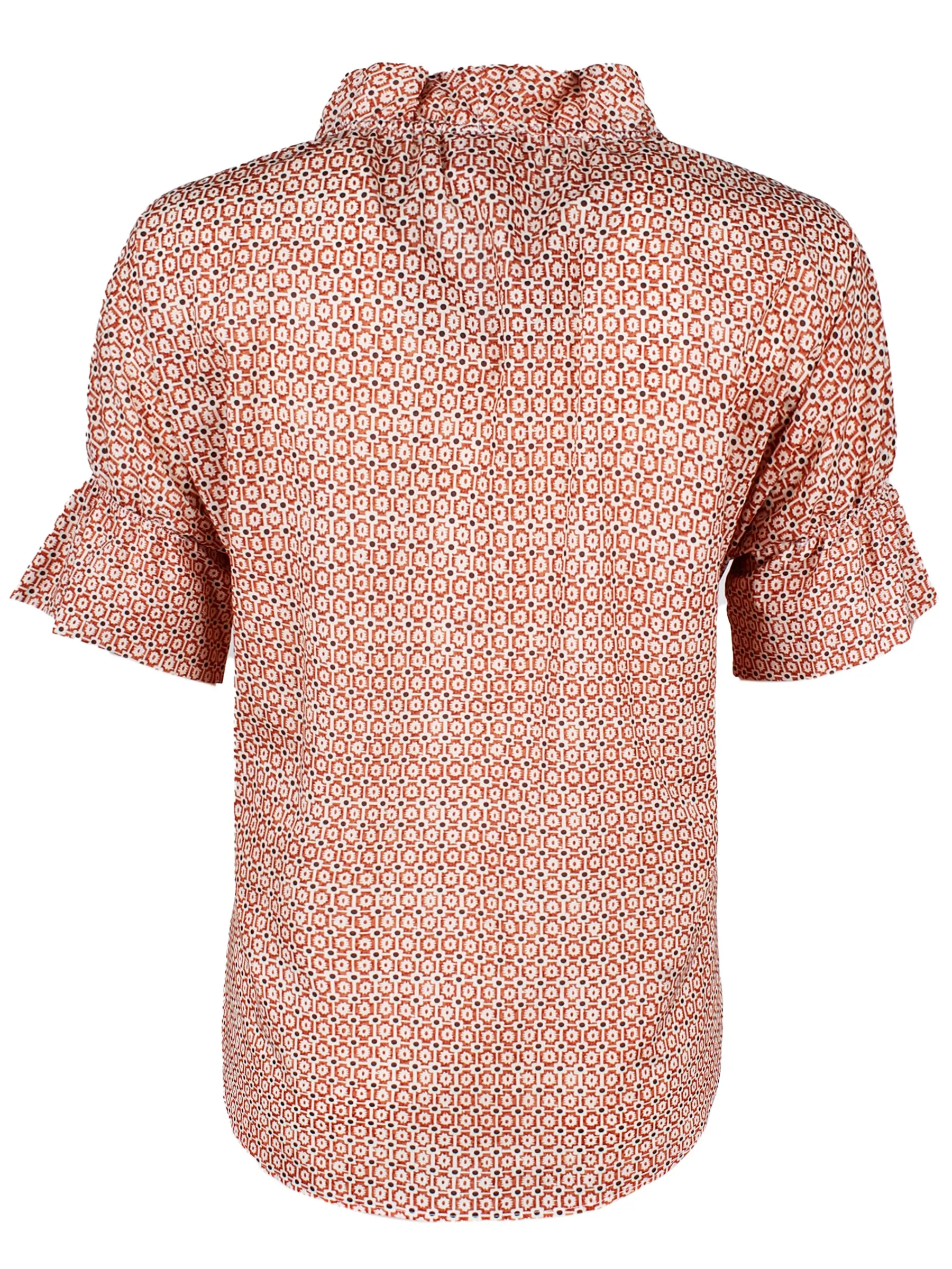 Crosby Shirt Terracotta Orange Geometric Print