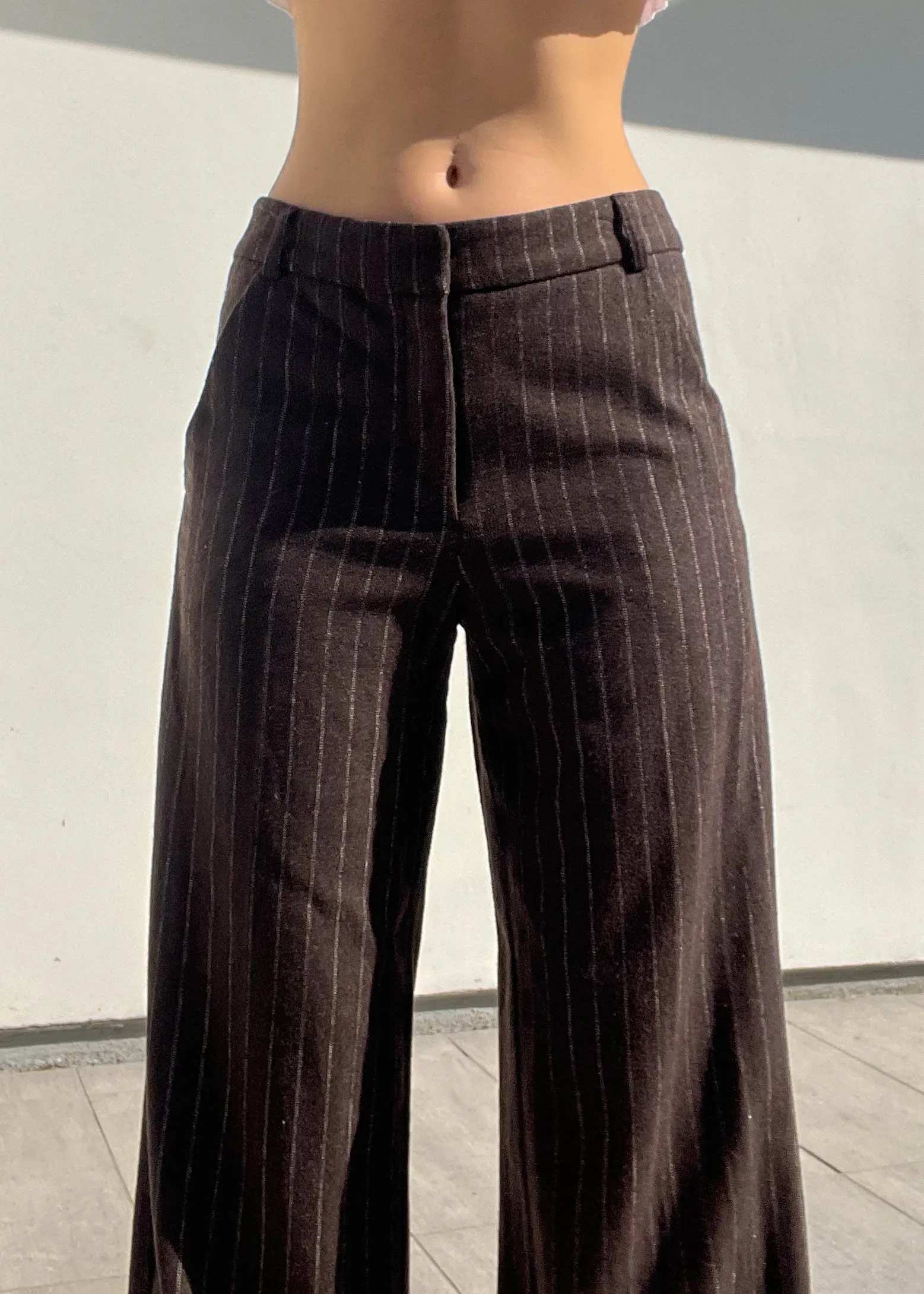 Dark Brown Pinstripe Pants (32")