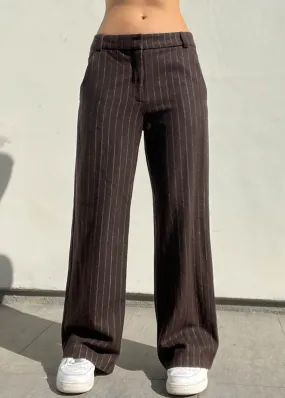 Dark Brown Pinstripe Pants (32")