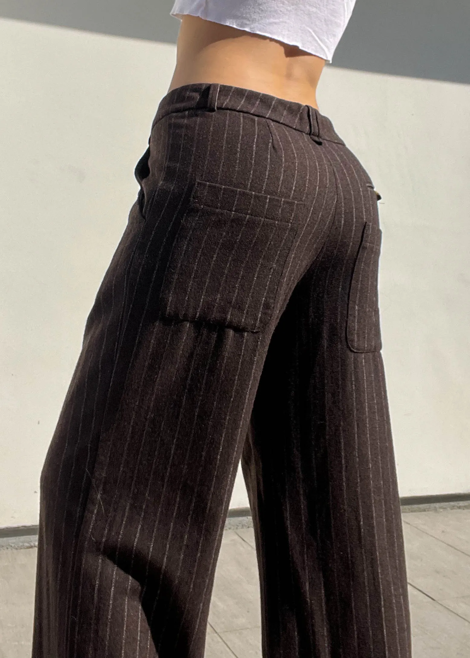 Dark Brown Pinstripe Pants (32")