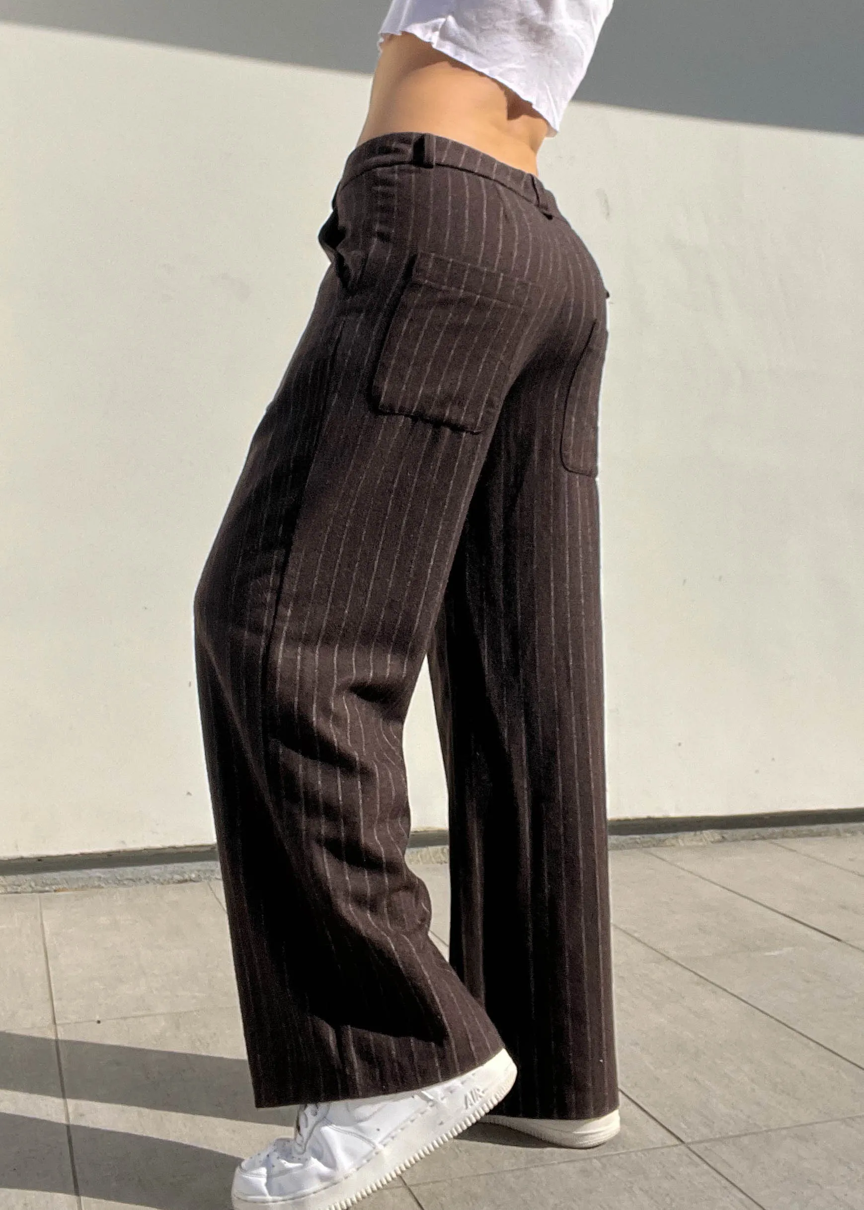 Dark Brown Pinstripe Pants (32")