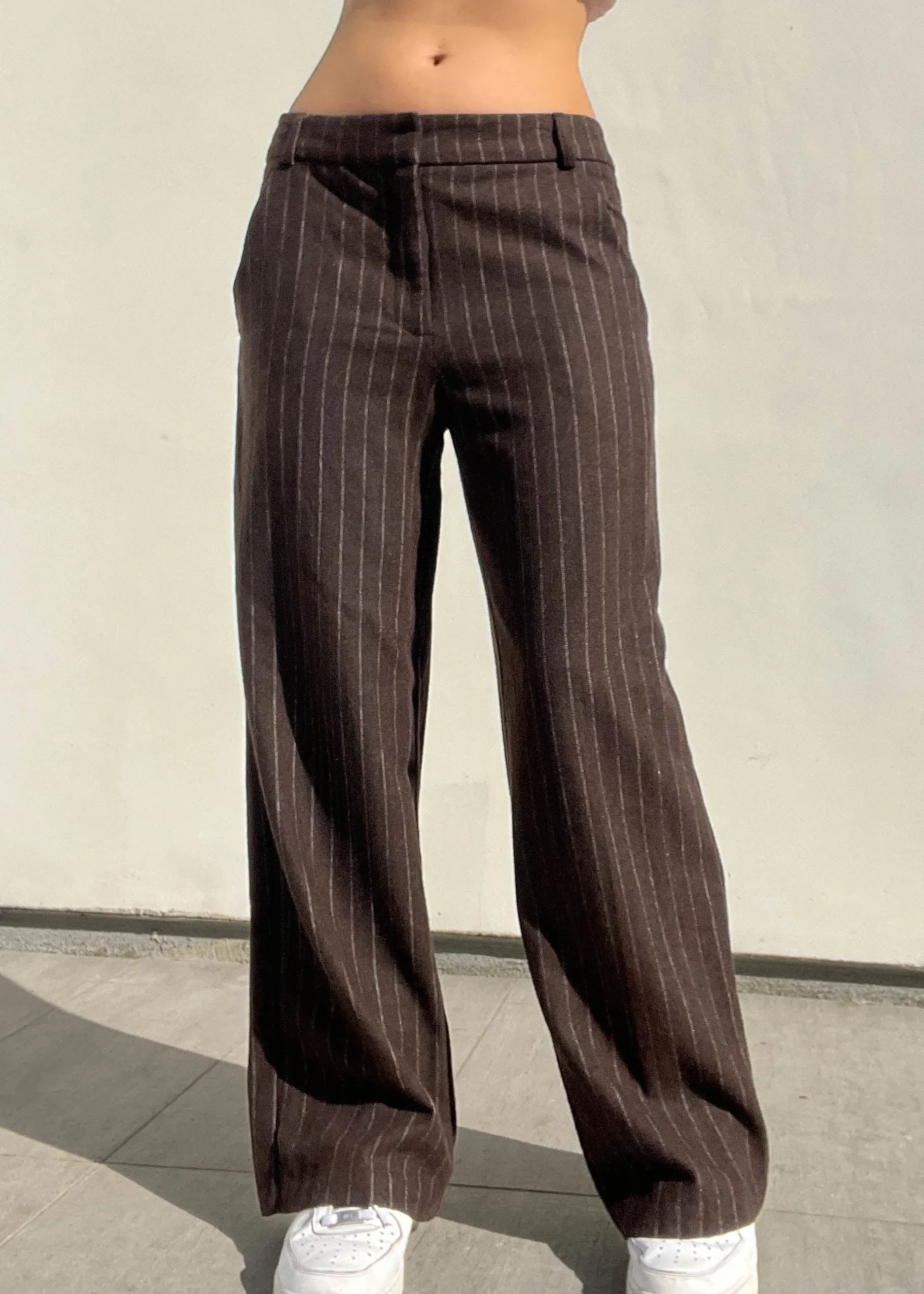 Dark Brown Pinstripe Pants (32")