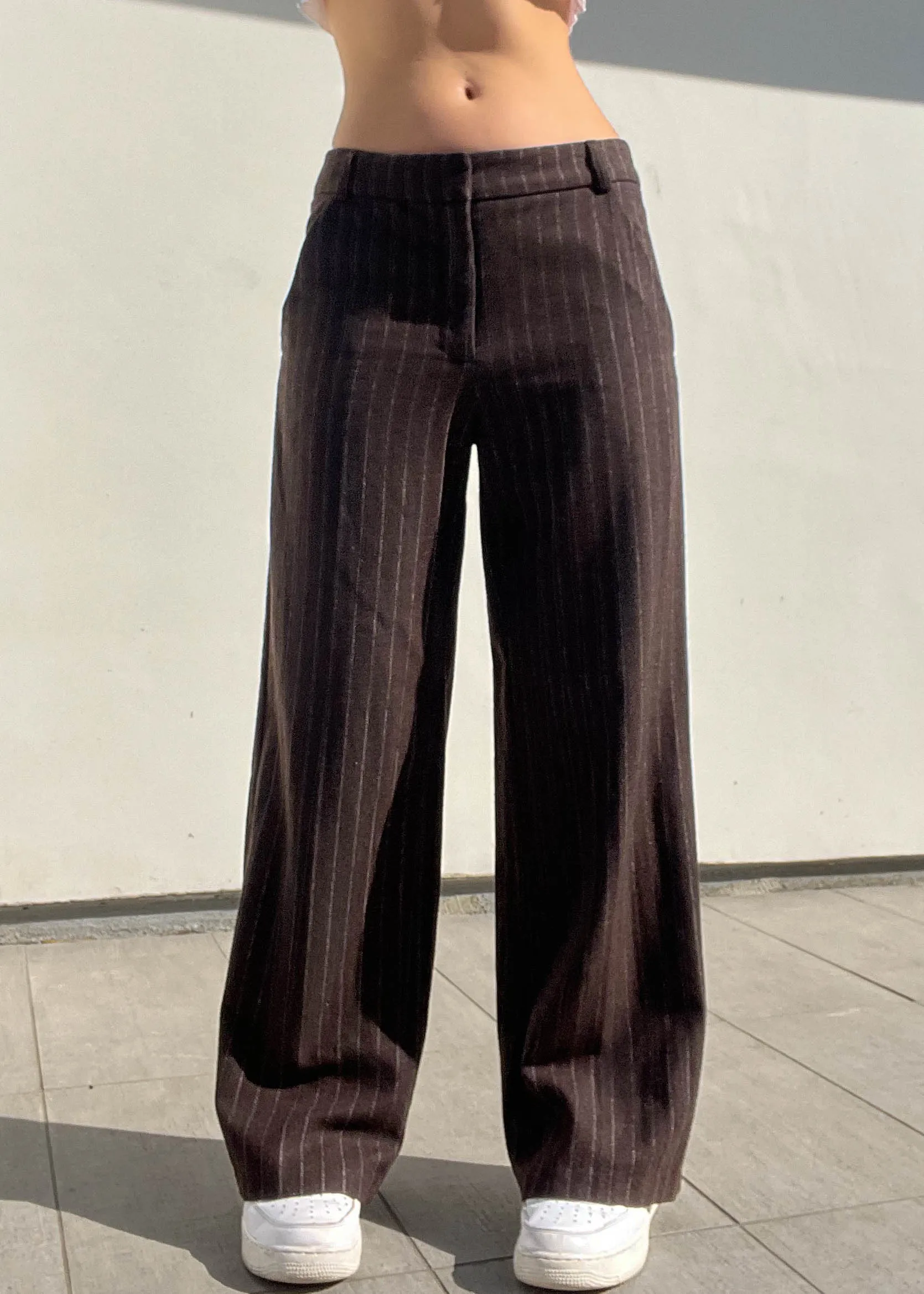 Dark Brown Pinstripe Pants (32")