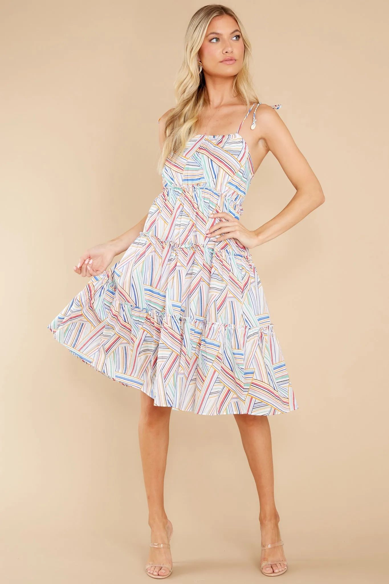 Delicate Days Off White Scully Print Midi Dress