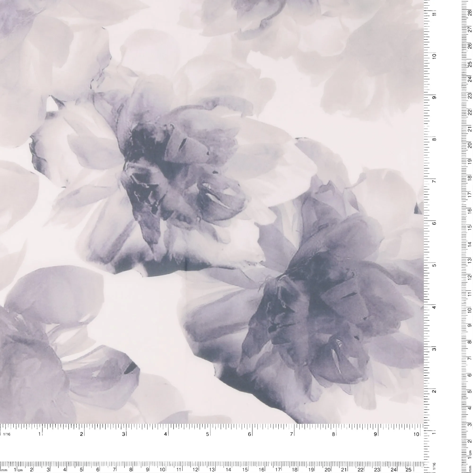 Digital Printed Chiffon - GARDENIA - 001 - Light Grey