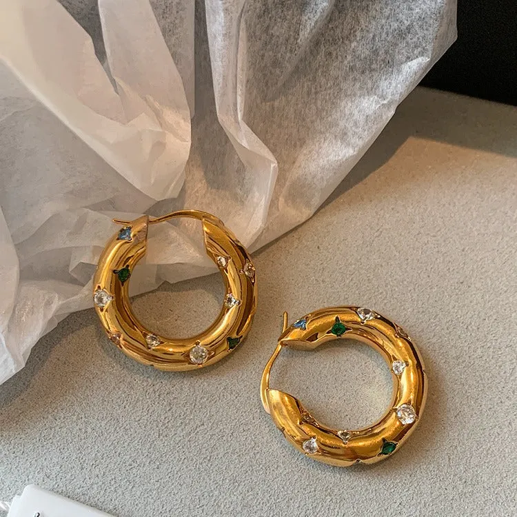 Enchanted Garden Gold Hoop Earrings JLT12884