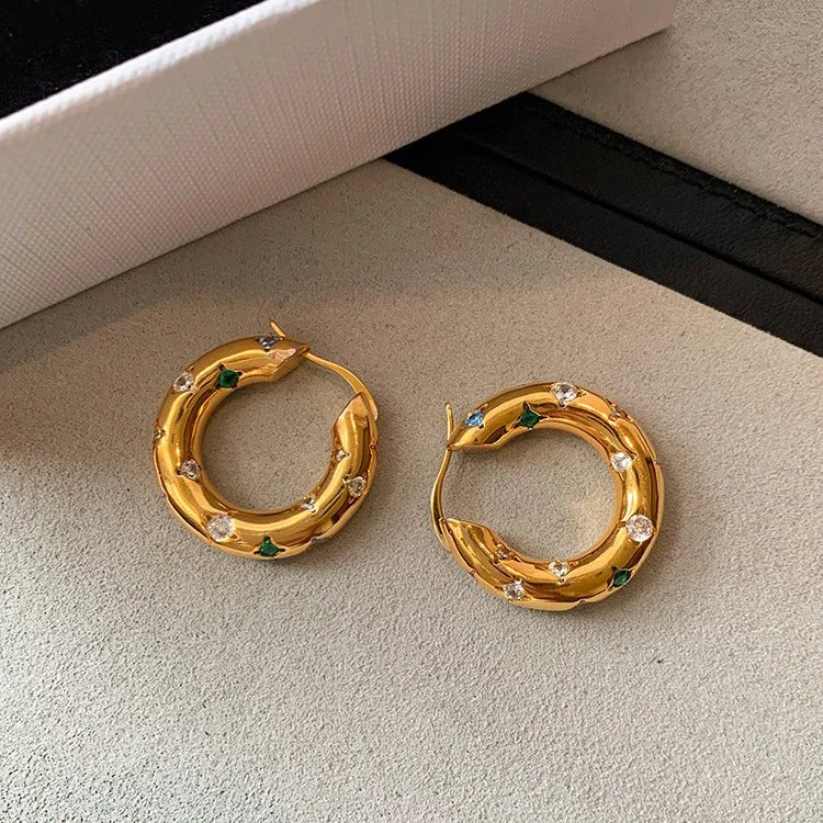 Enchanted Garden Gold Hoop Earrings JLT12884