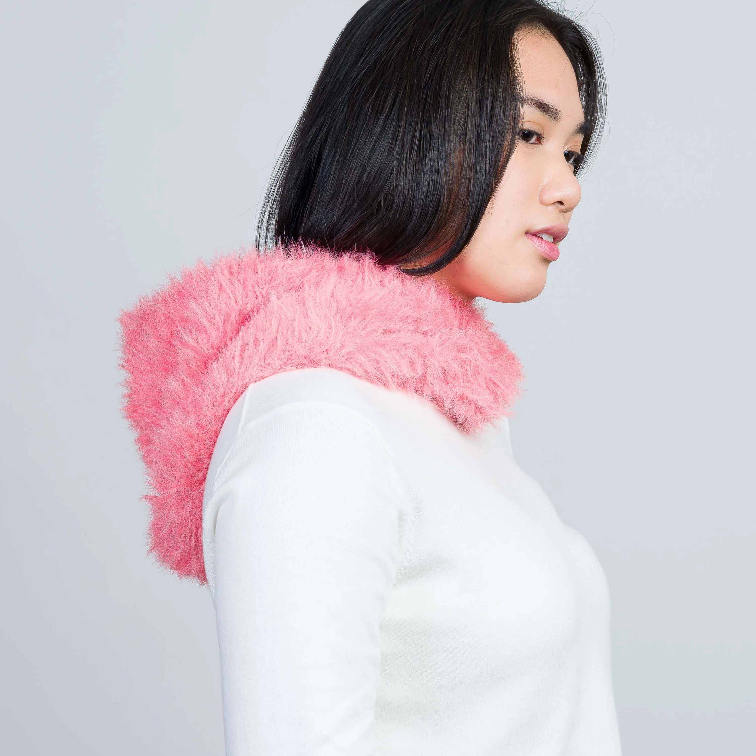 Faux Fur Knit Hood