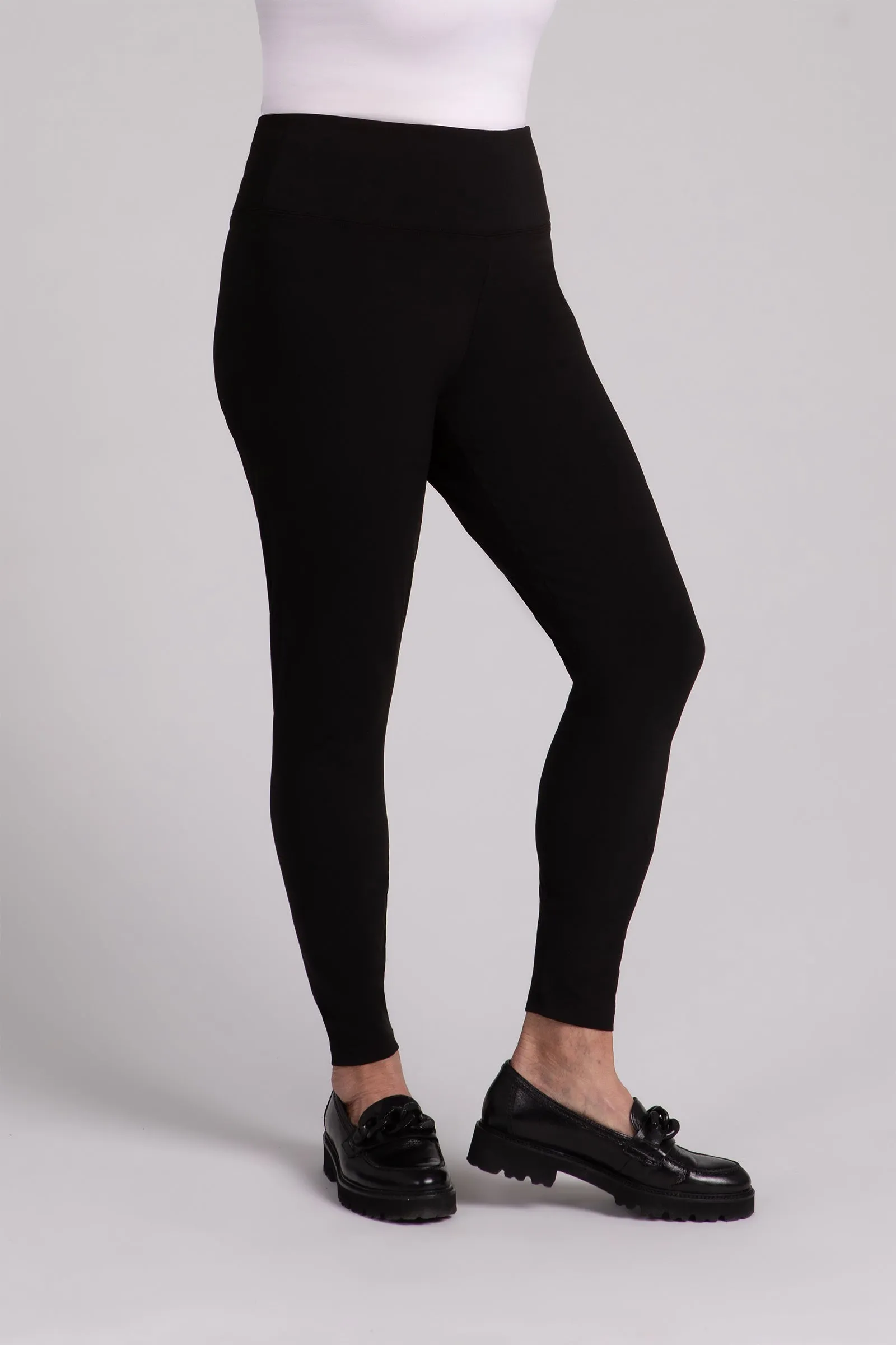 Fleece Back Jersey Nu Yoke Legging | Black