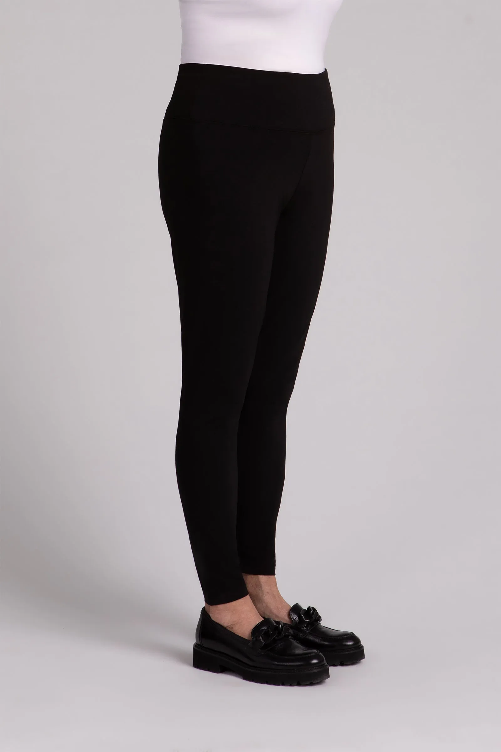 Fleece Back Jersey Nu Yoke Legging | Black