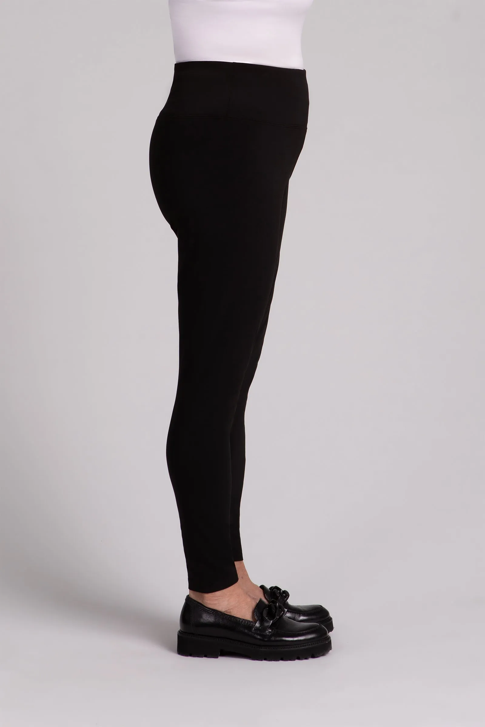 Fleece Back Jersey Nu Yoke Legging | Black