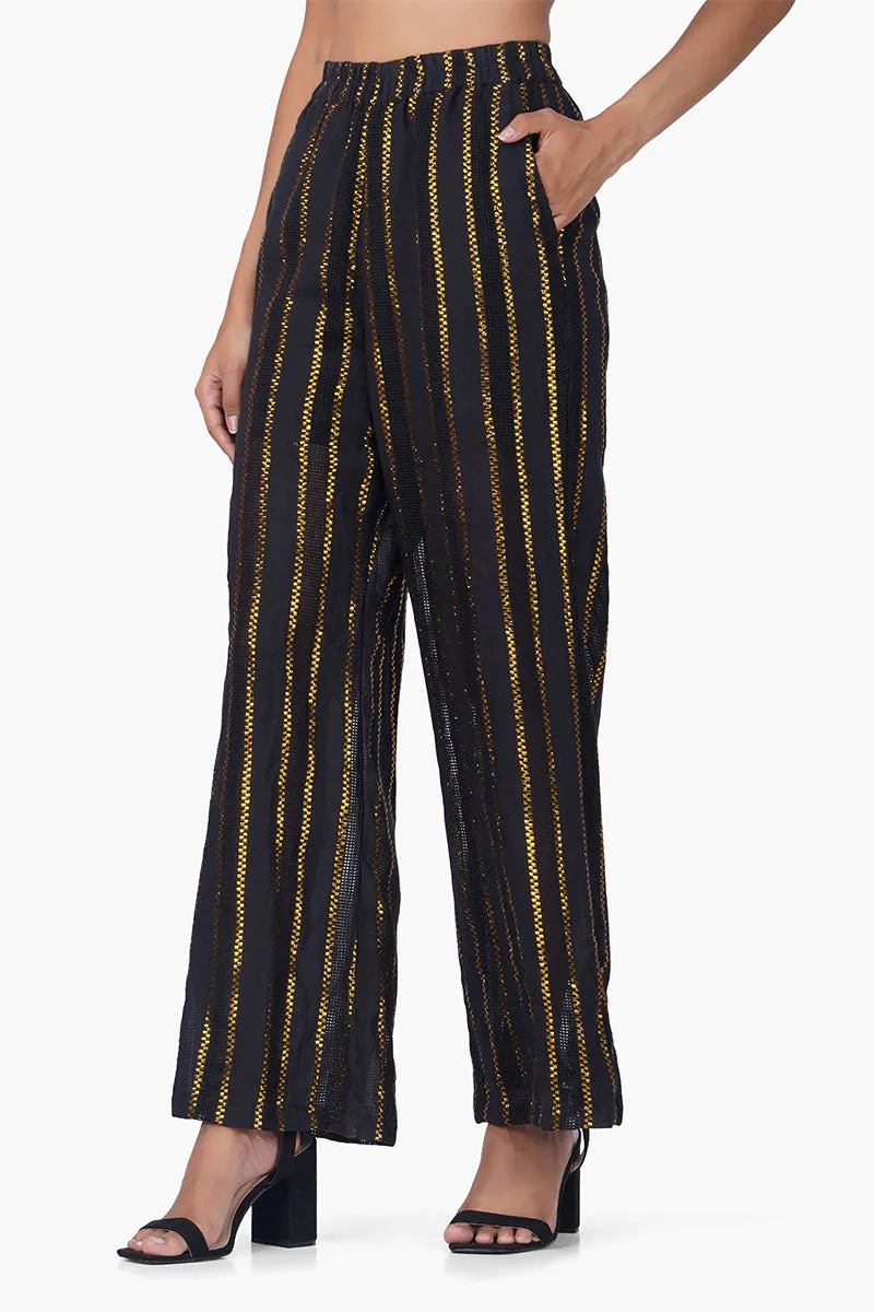 Gold Charm Black Pants