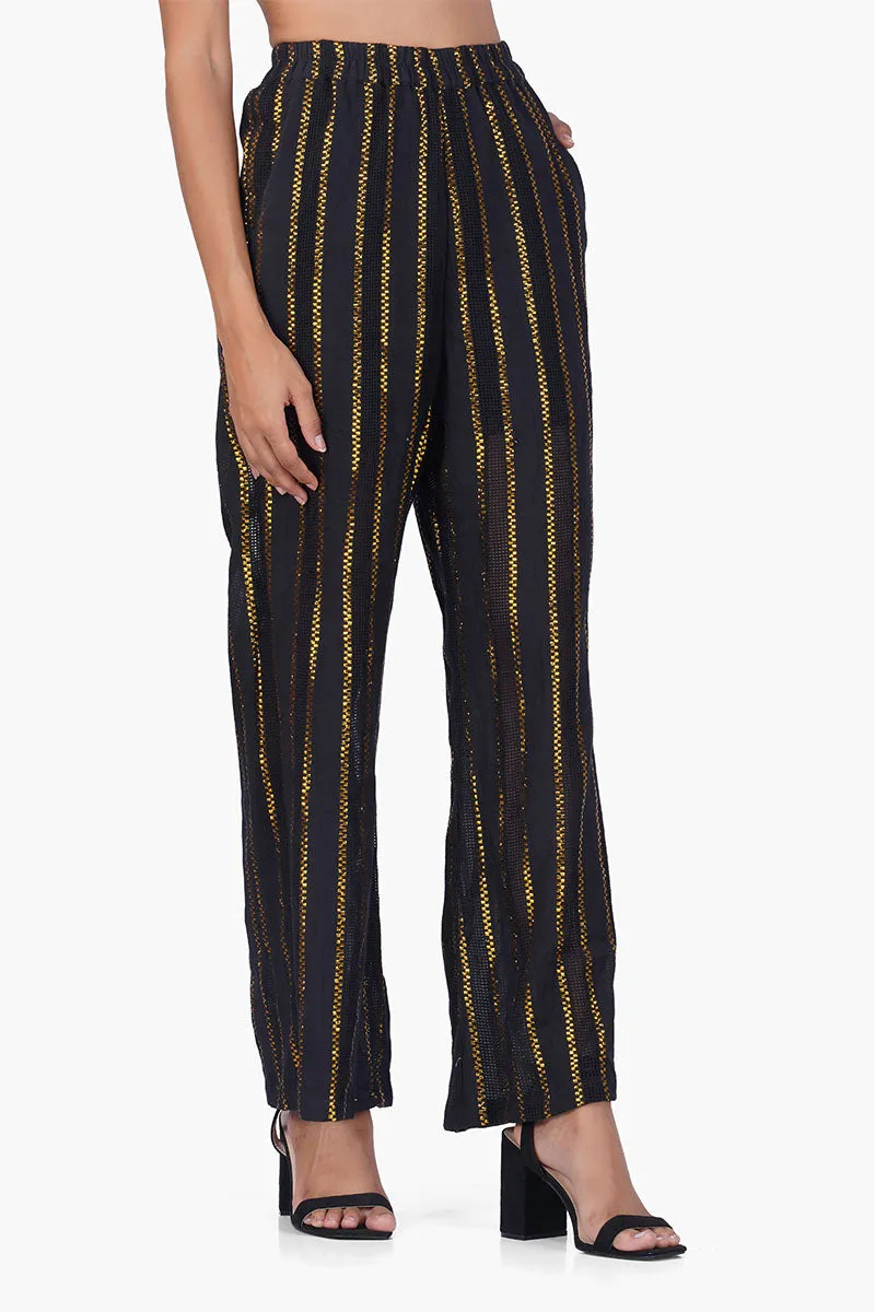 Gold Charm Black Pants