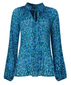 Joe Browns 16 Blue Perfectly Plisse Women's Blouse