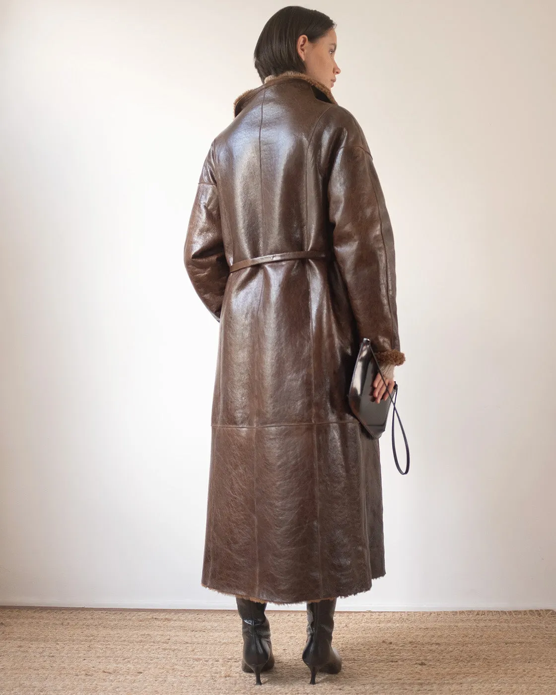 Kayla Coat Shearling Brown