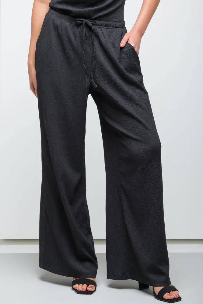 Knit Wide Leg Pant Black