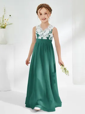 Lace Top Junior Bridesmaid Dresses Peacock