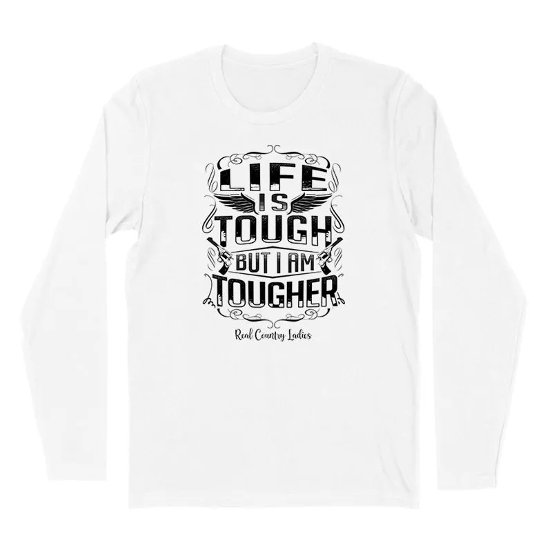 Life Is Tough Black Print Hoodies & Long Sleeves