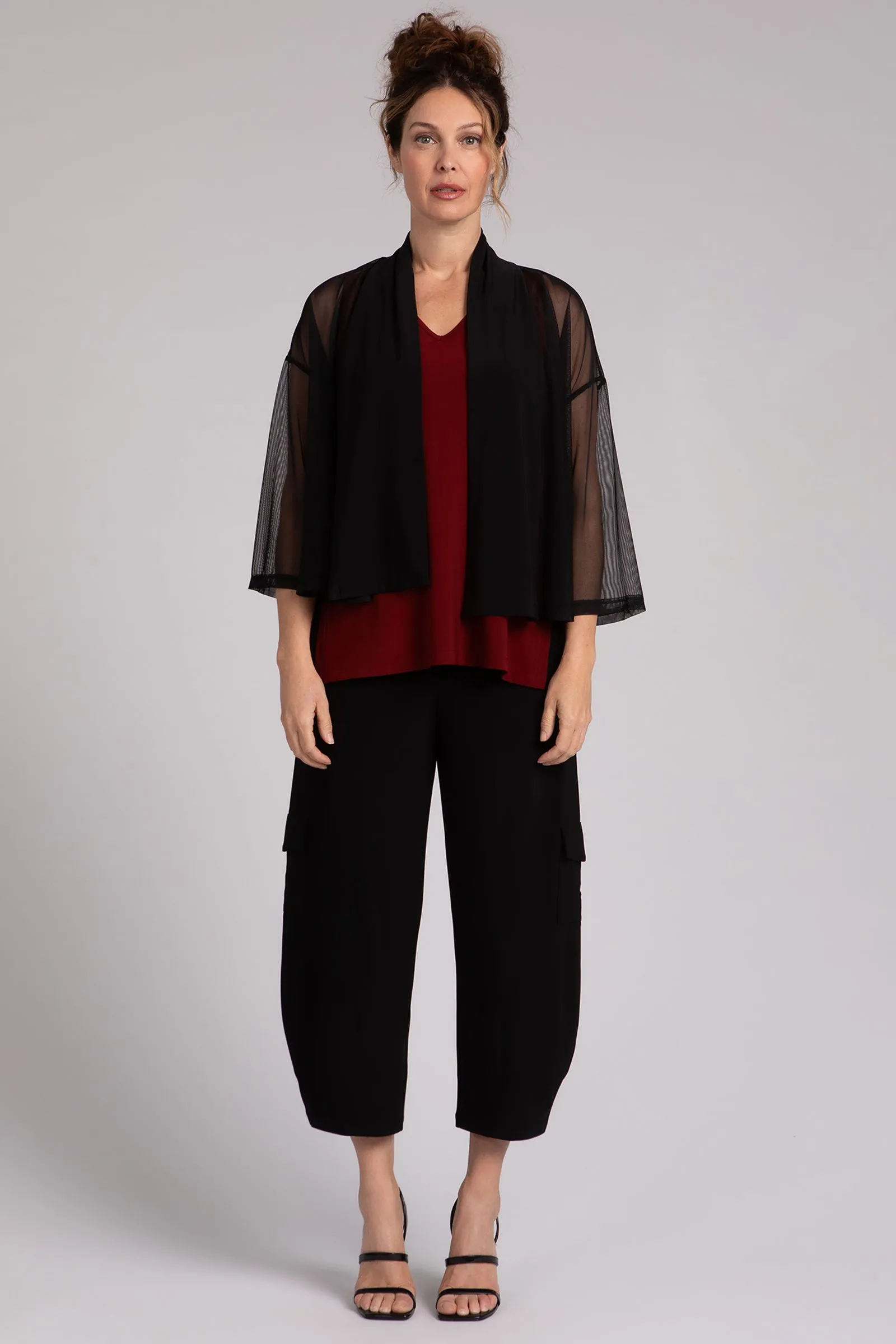 Mesh Mezza Luna Cardigan | Black