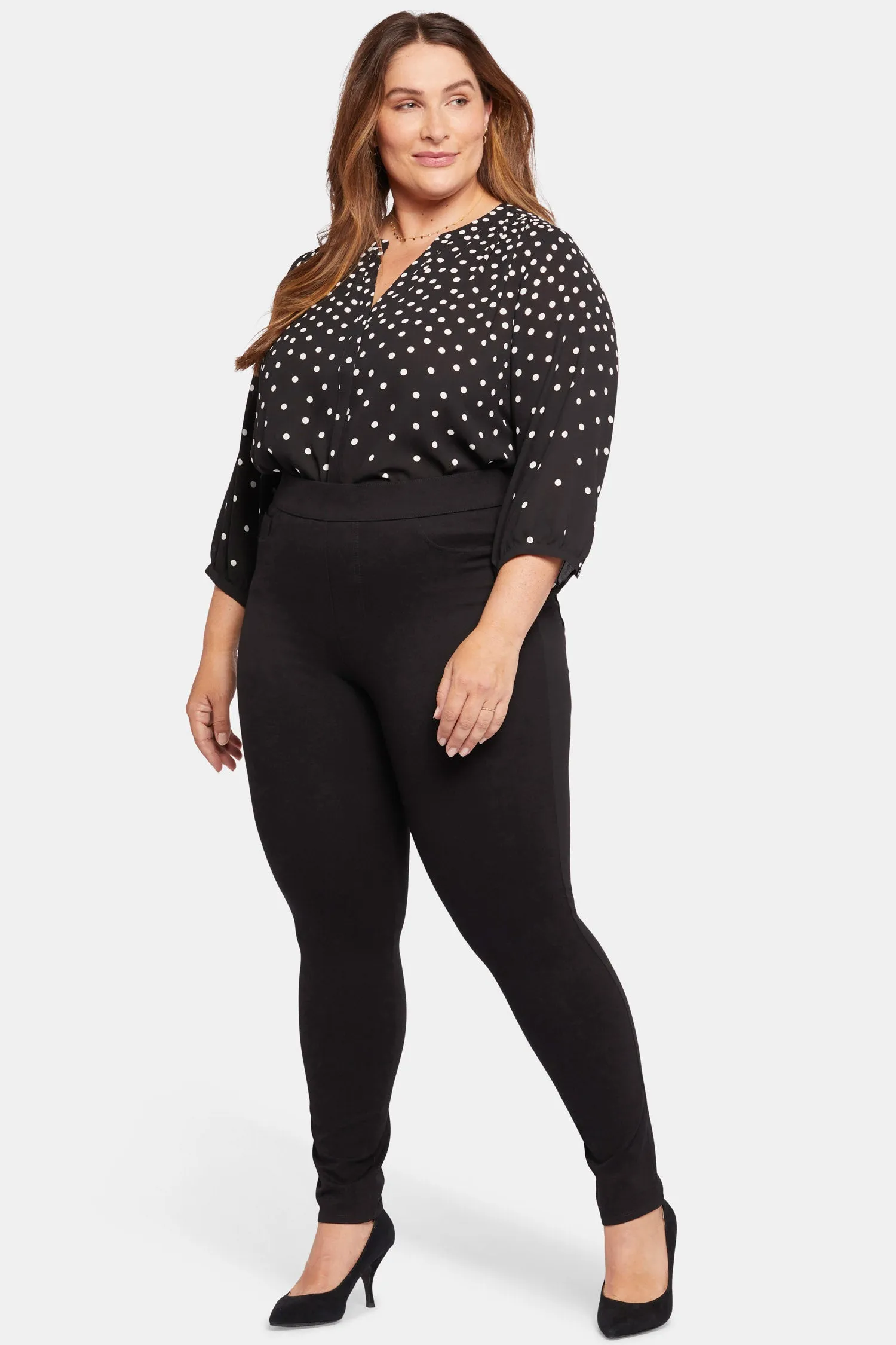 Modern Legging Pants In Plus Size - Black