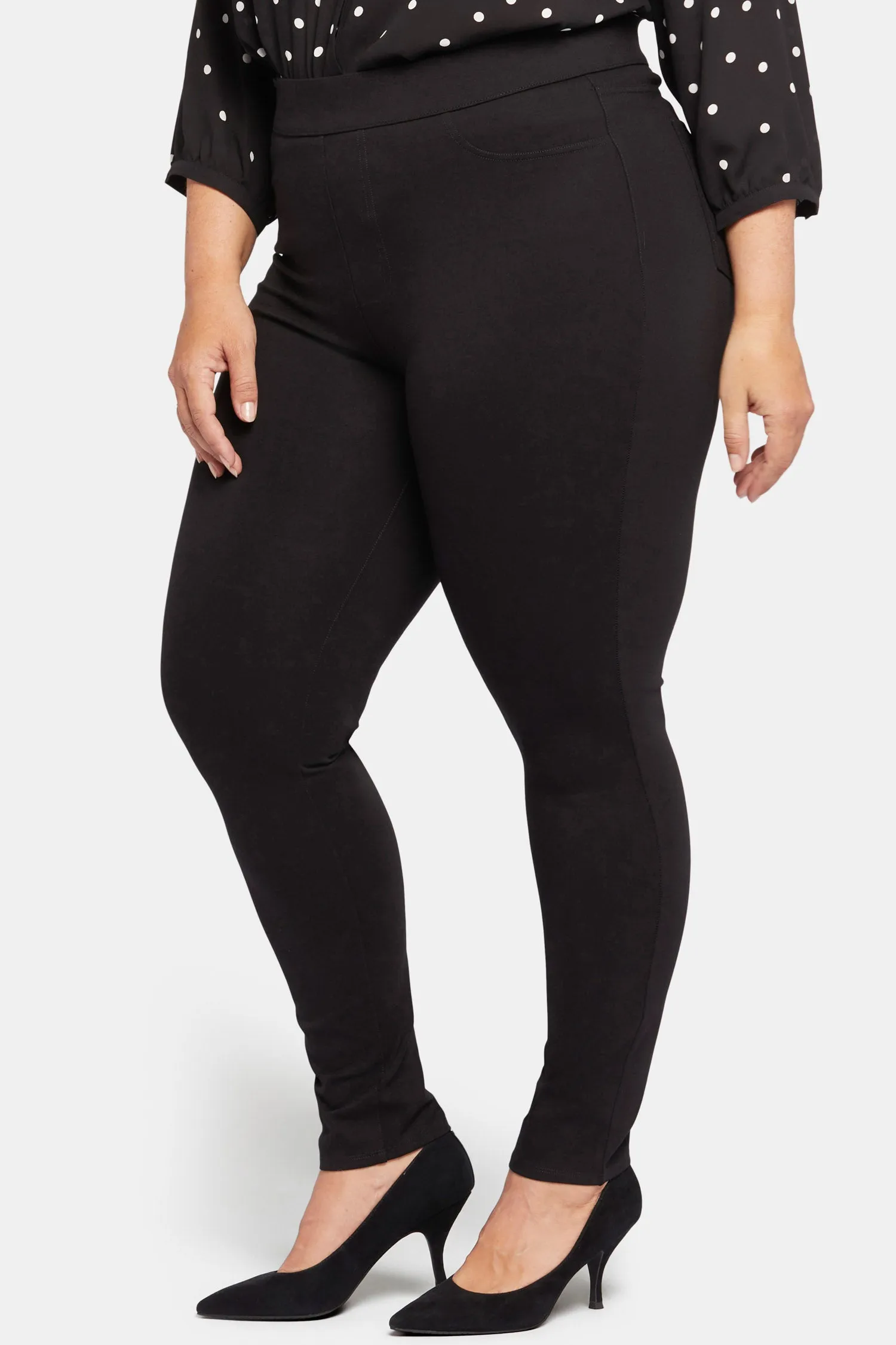 Modern Legging Pants In Plus Size - Black