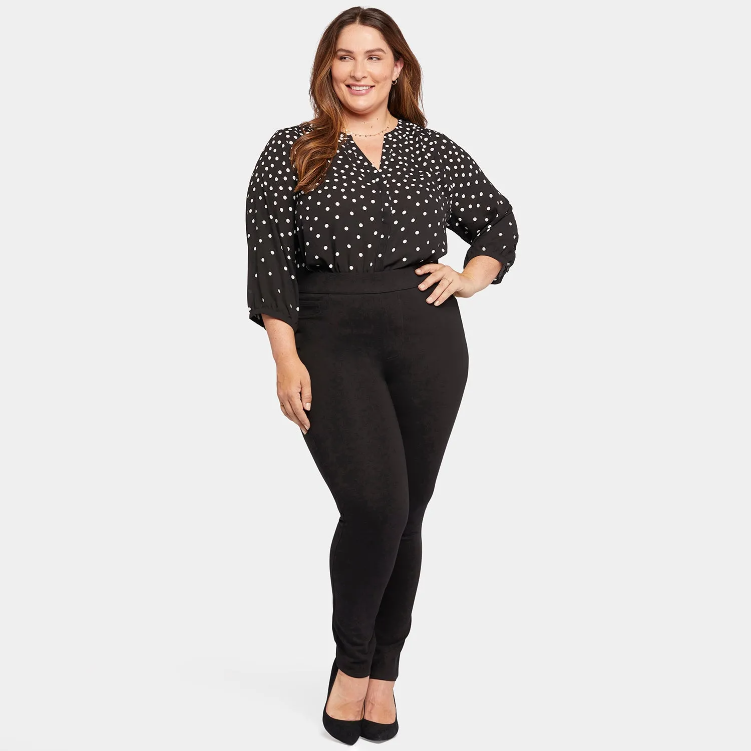 Modern Legging Pants In Plus Size - Black