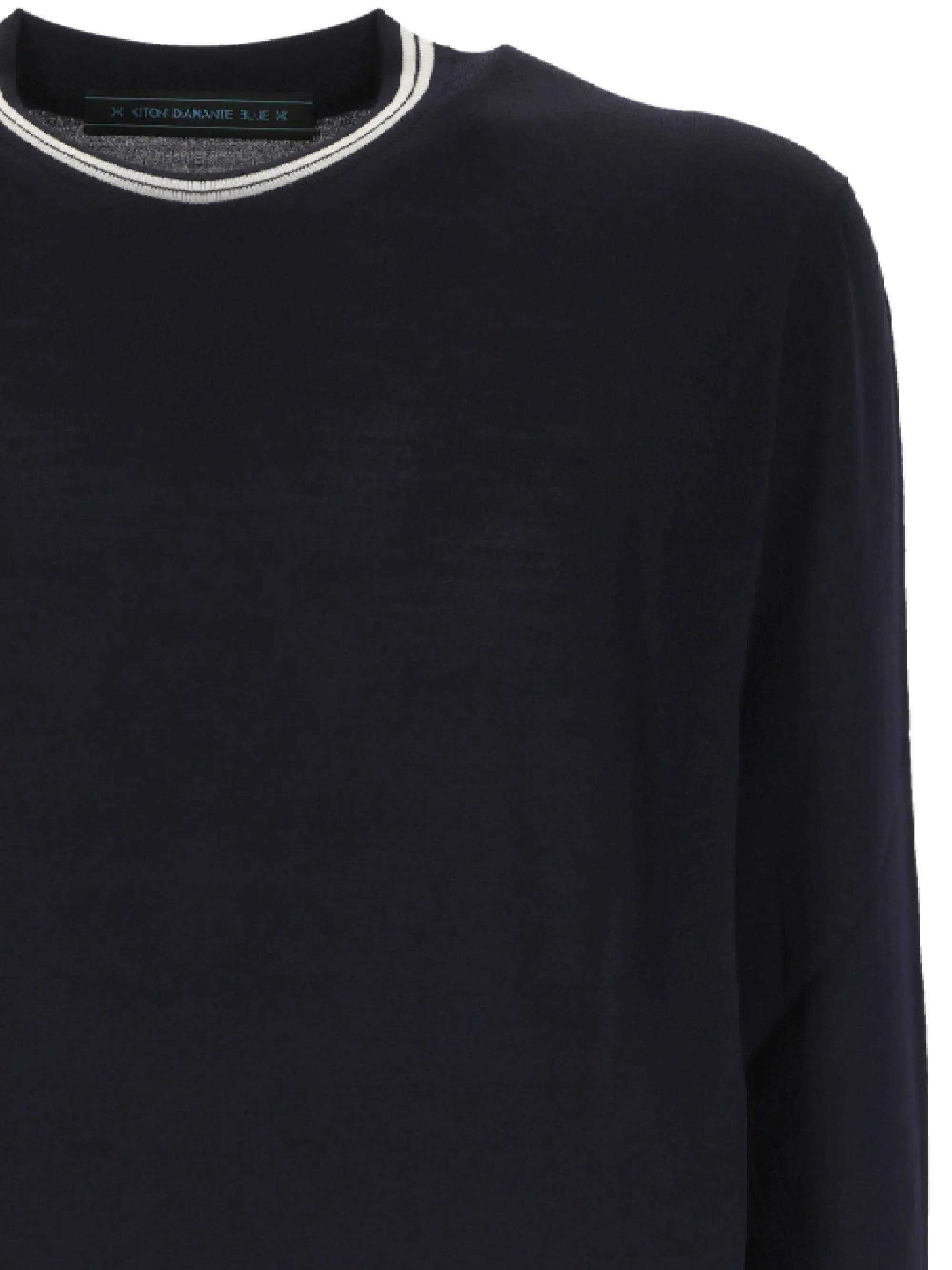 Navy Blue Wool Fine Knit Sweater