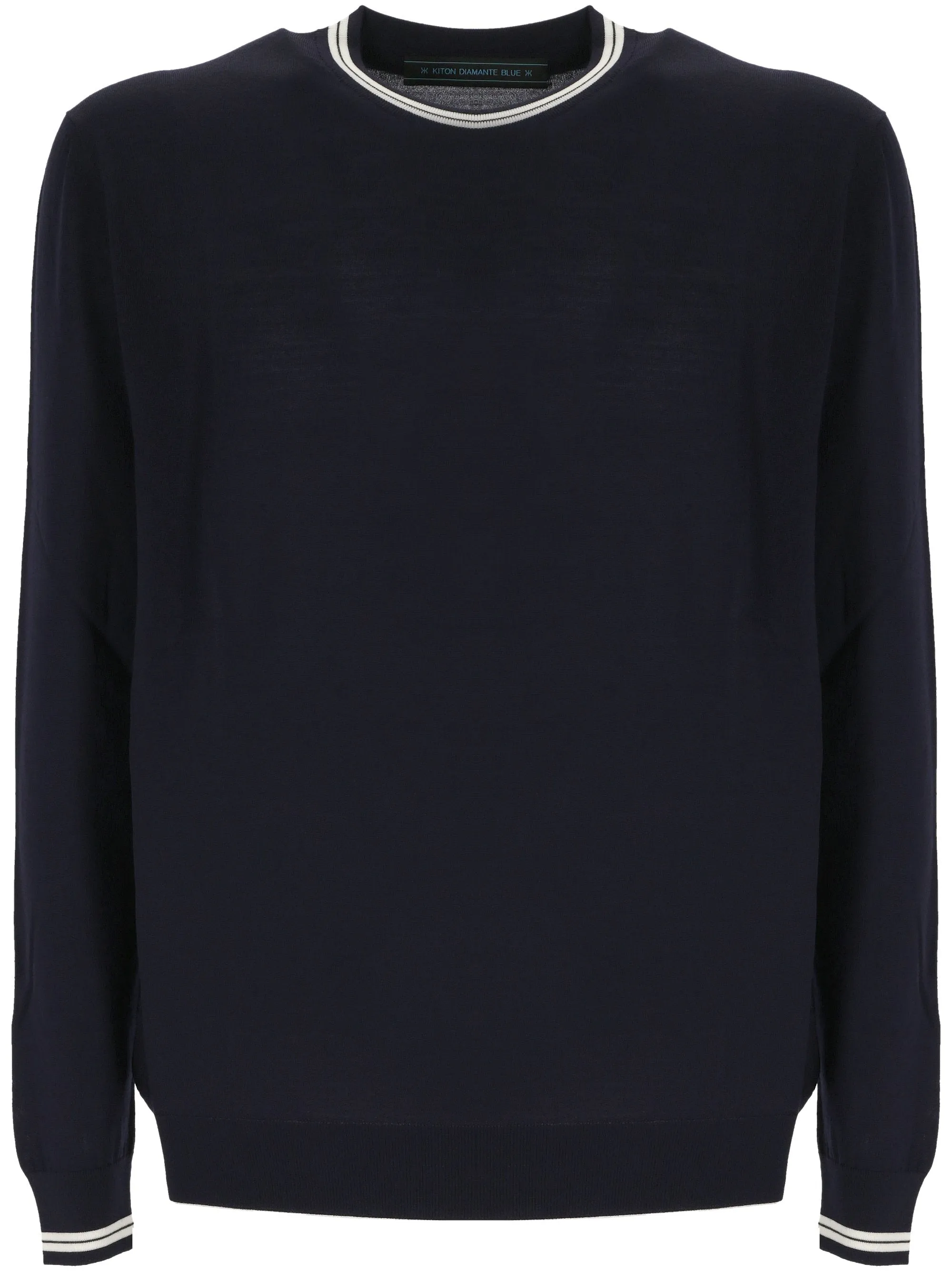 Navy Blue Wool Fine Knit Sweater