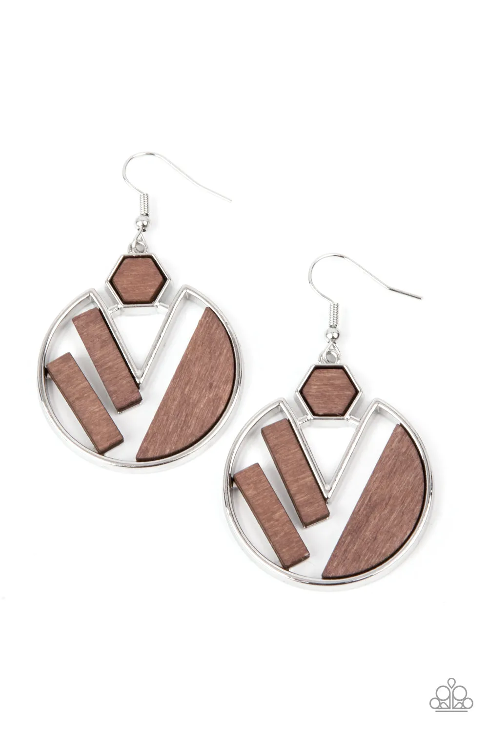 Petrified Posh - Brown Earrings - Paparazzi Accessories