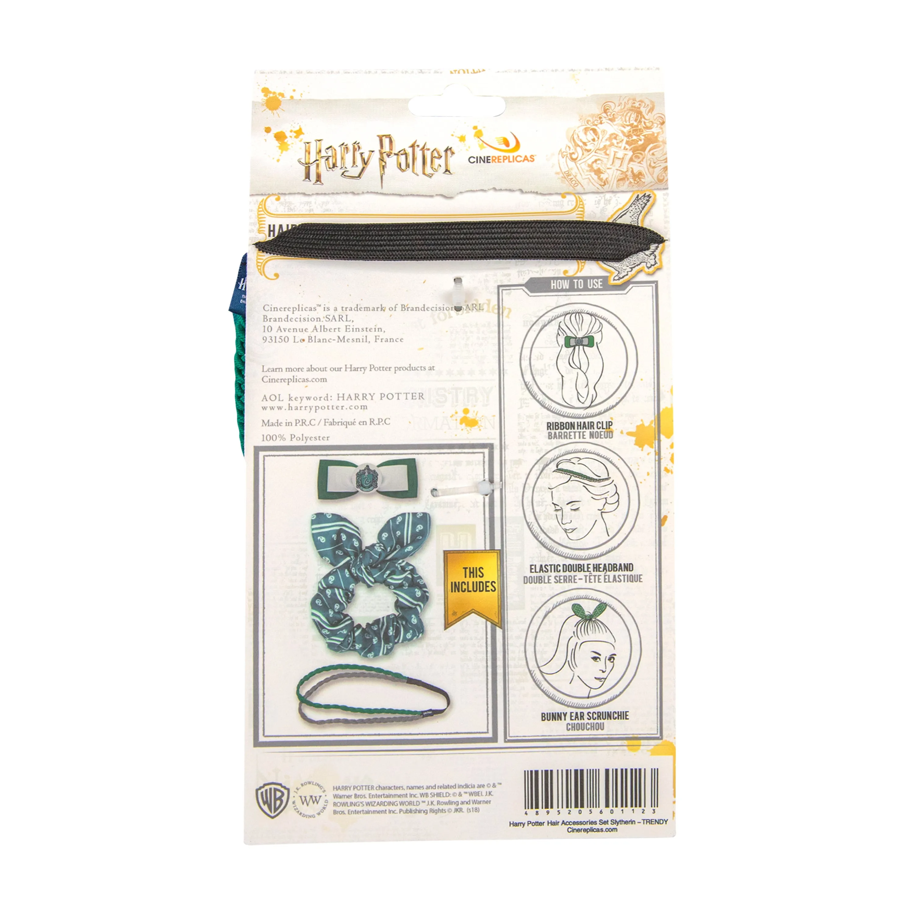 Set of 3 Trendy Slytherin Hair Accessories Set