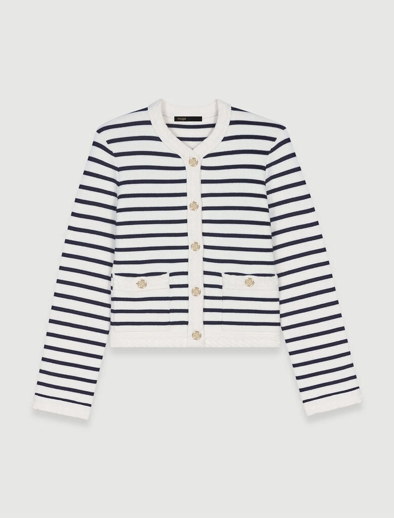 Striped knit cardigan