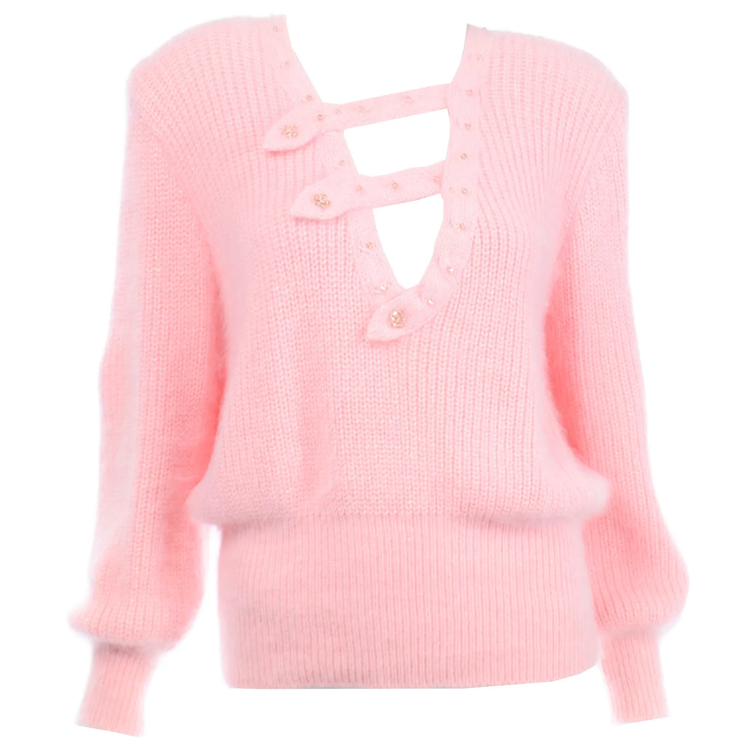 Vintage Ricama Pink Angora & Lambswool Sweater