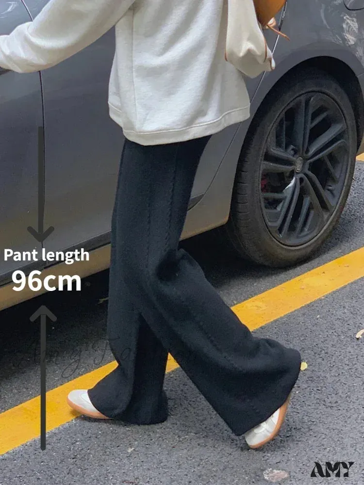 Warm Loose Knitted Wide Leg Soft Comfortable Pants