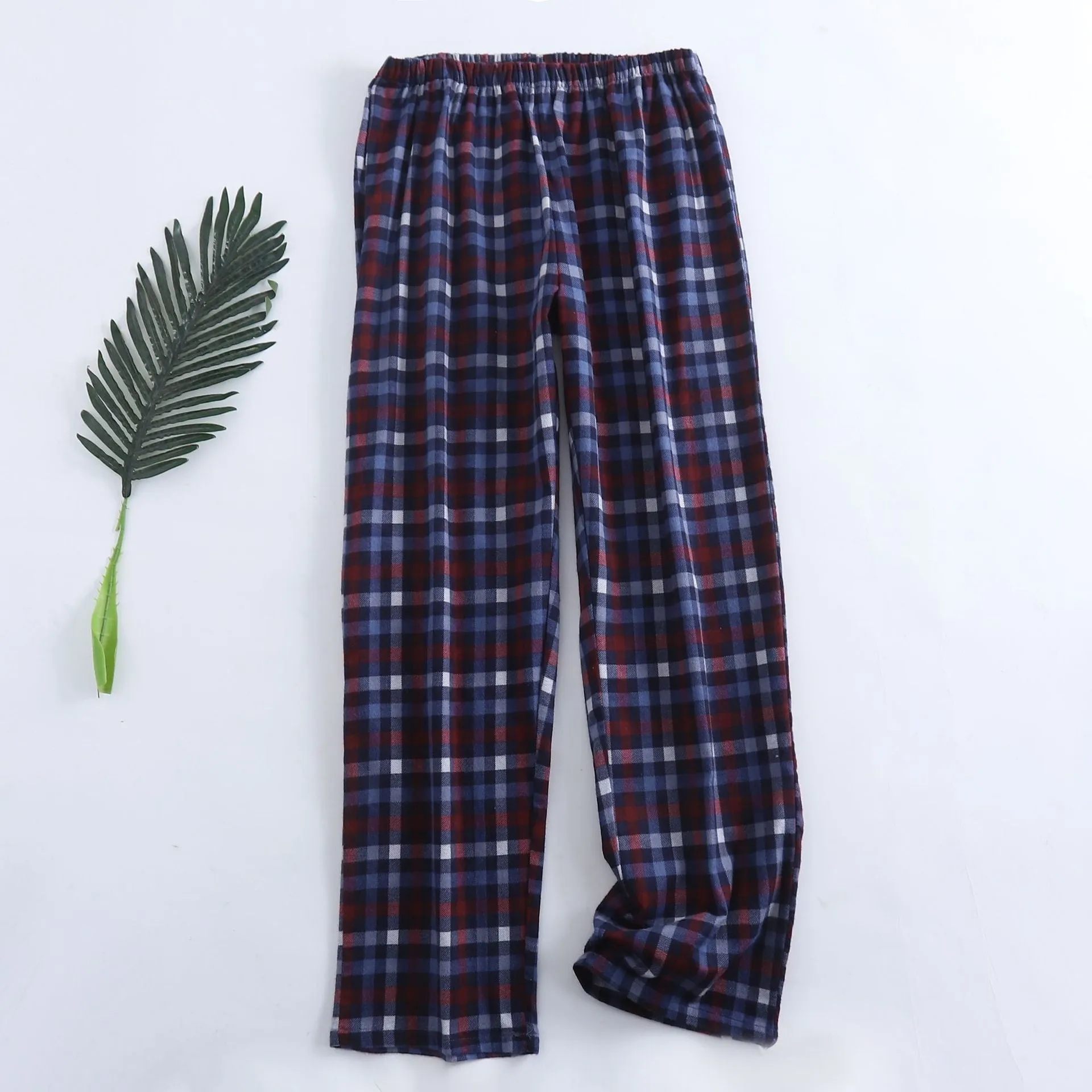 Winter Men's Plaid Flannel Pyjamas 2 Pcs Set