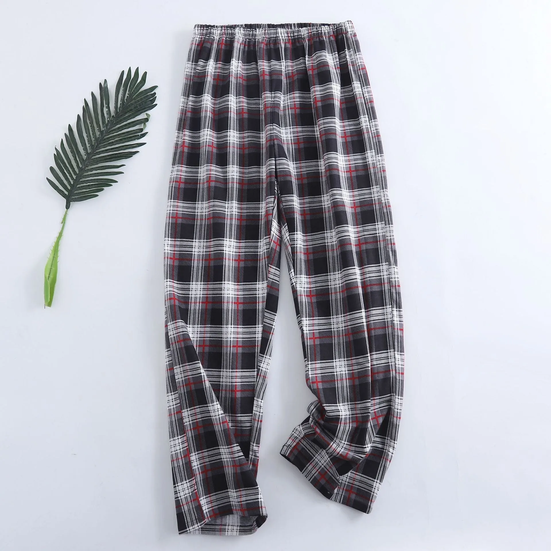 Winter Men's Plaid Flannel Pyjamas 2 Pcs Set